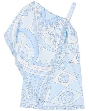 PUCCI Printed Silk Mini Dress - Blue