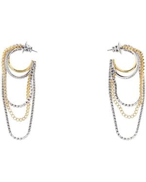 Swarovski Two-Tone Metal Hyperbola Earrings, 7 Cm - Natural