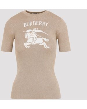Burberry Sheila Wool Knit Top - Natural