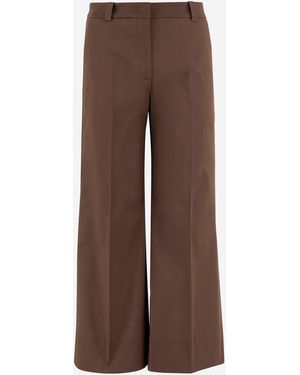 QL2 Donna Pantalones De Algodón Stretch - Marrón