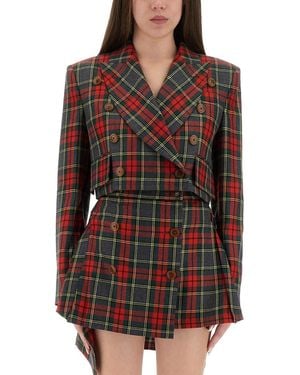Vivienne Westwood Tartan Cropped Jacket - Red