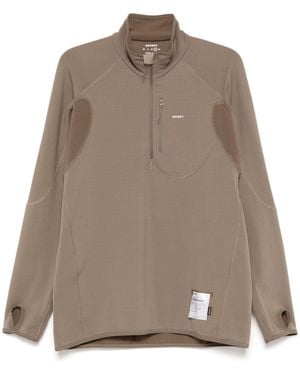 Satisfy Soddisfare La Mezza Zip Del Pile Fantasma - Marrone