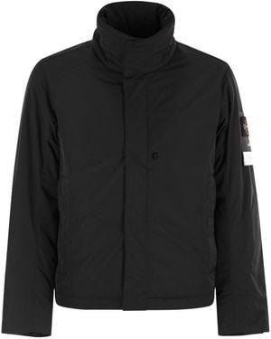 Stone Island Padded Jacket With Anti Drip And Zipped Pockets - Black
