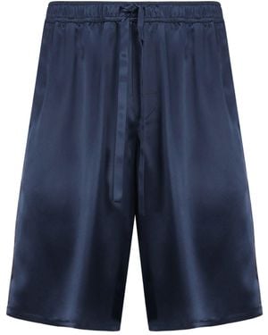 Dolce & Gabbana Pantaloncini Blu Di Seta