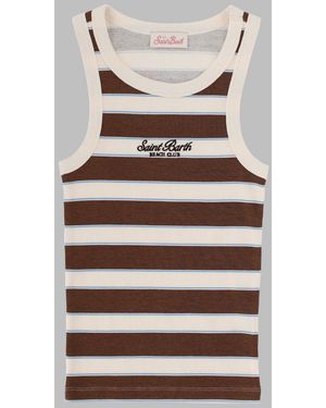 MC2 Saint Barth Tank Top "Ada" Con Logo - Natural