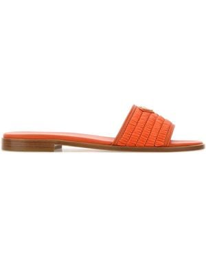 Prada Woven Sandals - Orange