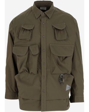 and wander En Wandel Multi -pocket Katoenen Blend Shirt - Groen