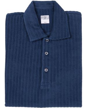 Fedeli Polo Shirt S/S Knitted - Blue