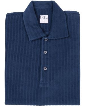 Fedeli Poloshirt S/S Gestrickter Mann - Blau