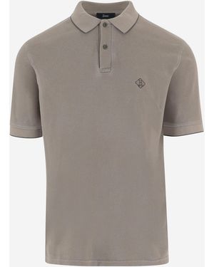 Herno Cotton Polo Shirt With Logo - Gray