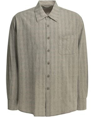 Our Legacy Above Casual Cotton Linen Shirt - Grey