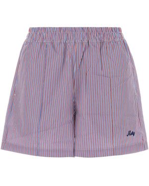 Autry Embroidered Poplin Shorts - Purple