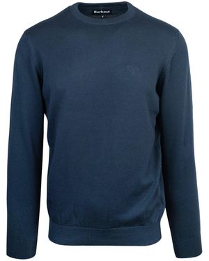 Barbour Maglione Girocollo In Cotone Pima Navy - Blauw