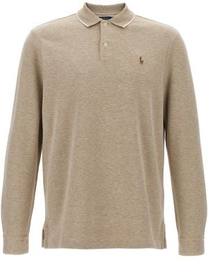 Polo Ralph Lauren Fleece Cotton Polo Shirt - Naturel