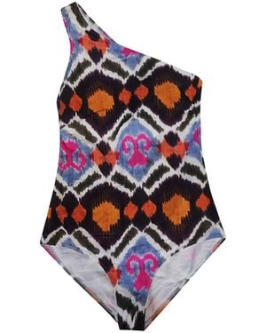 Feel me fab Cadaques Printed One Piece Swimsuit - White