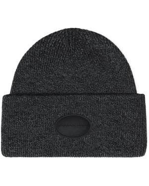 Alexander Wang Ribbed Beanie With Domed Logo Patch Accessories - Black