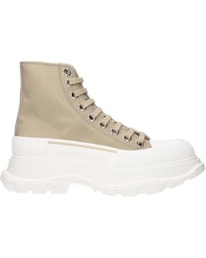 McQueen Stivaletti Donna Tessuto - Natural
