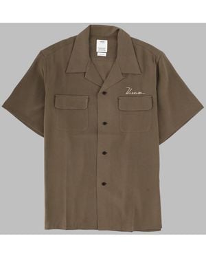 Visvim Camicia A Manica Corta Con Logo - Brown
