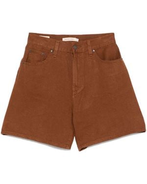 Levi's Hoog Flodderige Korte Zuring Paardenlinnen - Bruin