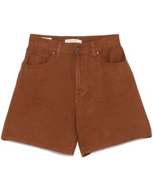 Levi's Hoog Flodderige Korte Zuring Paardenlinnen - Bruin