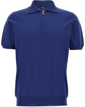 Kiton Honeycomb Polo Shirt - Blue
