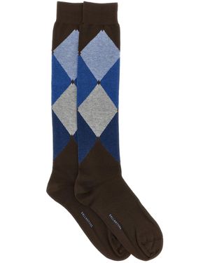 Ballantyne Diamond-shaped Socks Brown - Blue