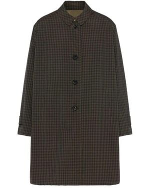 Maison Margiela Buttoned Plaid Trench Coat - Grey