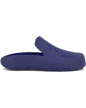 Burberry Stingray Perforated Clogs - Purple
