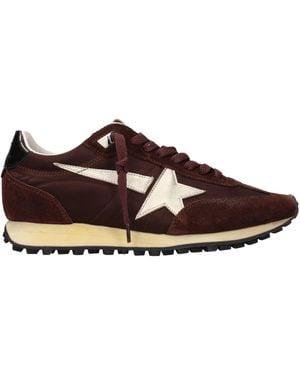 Golden Goose Marathon Trainers Fabric/Platinum - Brown