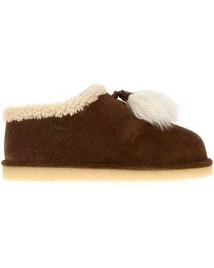 Miu Miu Suede Ankle Boots - Brown