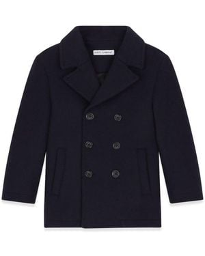 Dolce & Gabbana Double-Breasted Boys' P-Jacket - Blue