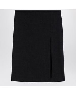 Philosophy Wool Blend Split Skirt - Black