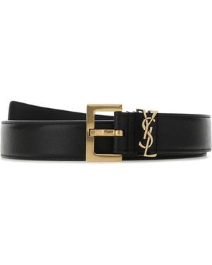 Saint Laurent Leather Belt - Black