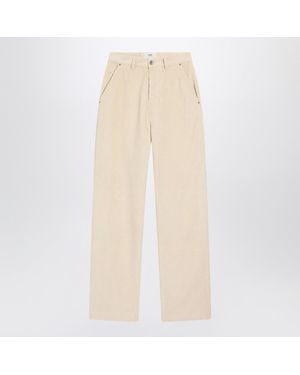 Ami Paris Ivory Corduroy Pants - Natural