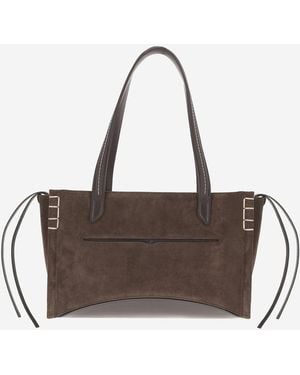 JW Anderson Elongated Loafer Cabas Suede Bag - Brown