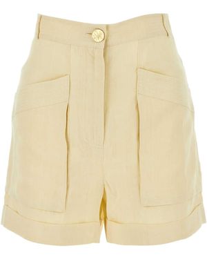 LeKasha Ivory Linen Ashraf Shorts - Natural