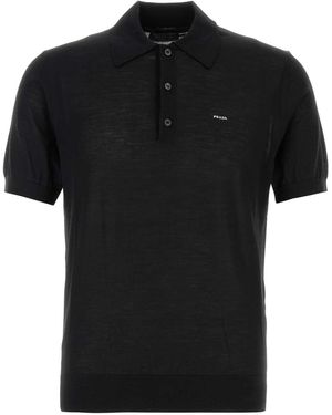 Prada Wool Polo Shirt - Black