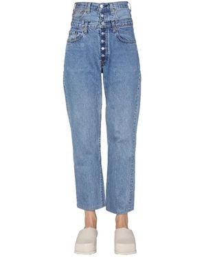 1/OFF Double Waist Jeans - Blue