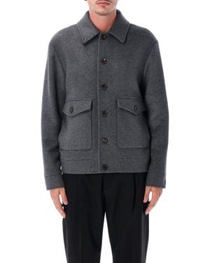 Valentino Garavani Wool And Cashmere Shirt Jacket - Grey