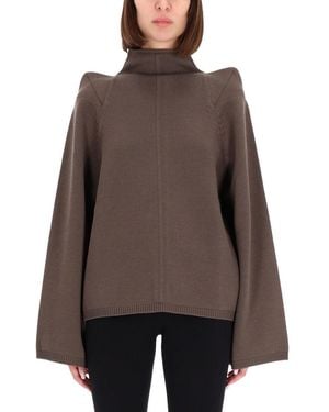 Rick Owens Solid Turtle Neck Top - Brown