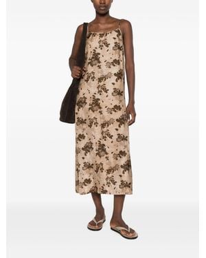 Uma Wang Anaya Printed Long Dress - Natural