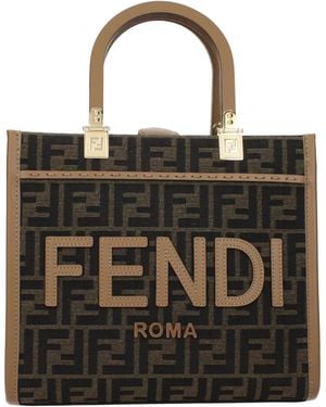 Fendi Sunshine Handbag Fabric - Black