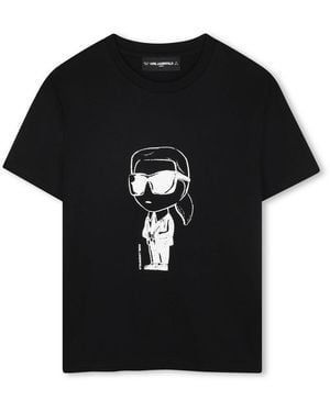 KARL LAGERFELD T-Shirt With Logo - Black