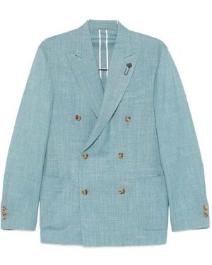 Lardini Wollen Blazer Met Dubbele Rij Knopen - Blauw
