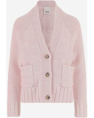 Allude Gegen Kaschmir -Strickjacke anspielend - Pink