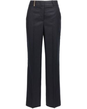 Peserico Pesico Lurex Flanellen Broek - Blauw