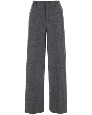 PT Torino Stretch Wool Blend Palazzo Pant - Grey