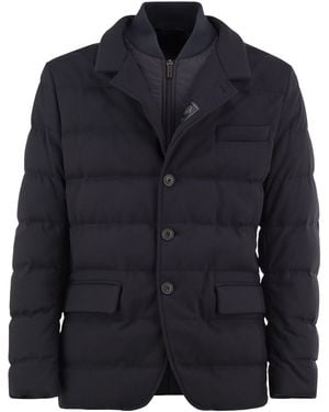 Fay Stretch Nylon Down Blazer - Blue