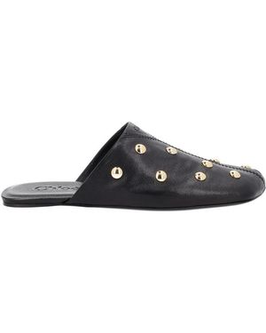 Chloé Susanna Buckle-Details Studded Flat Court Shoes - Black
