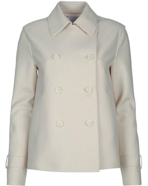 Harris Wharf London Cropped Trench Light Pressed Wool - Natural